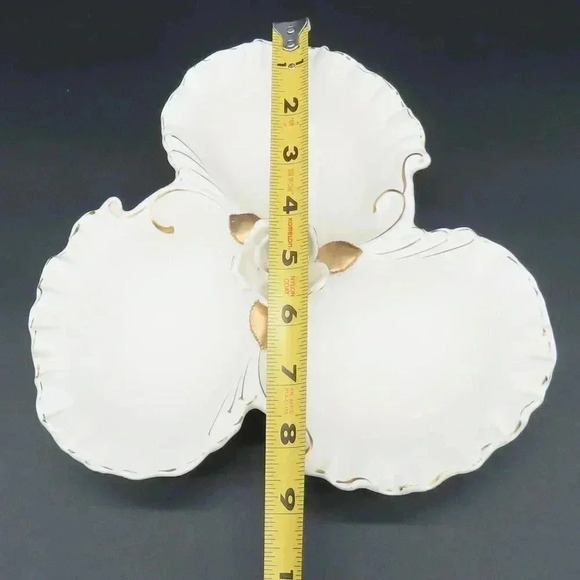 Vintage Napco Alaskan Rose Porcelain Divided Dish - Picture 8 of 8